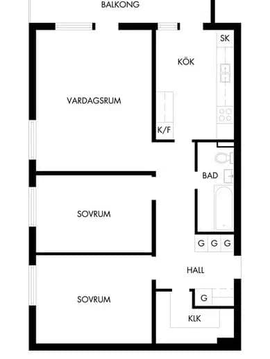 Floor plan for Tornfalksgatan 2B