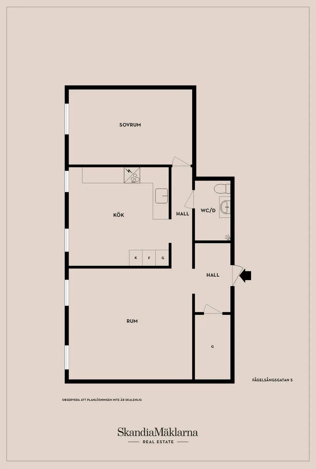 Floor plan for Fågelsångsgatan 5