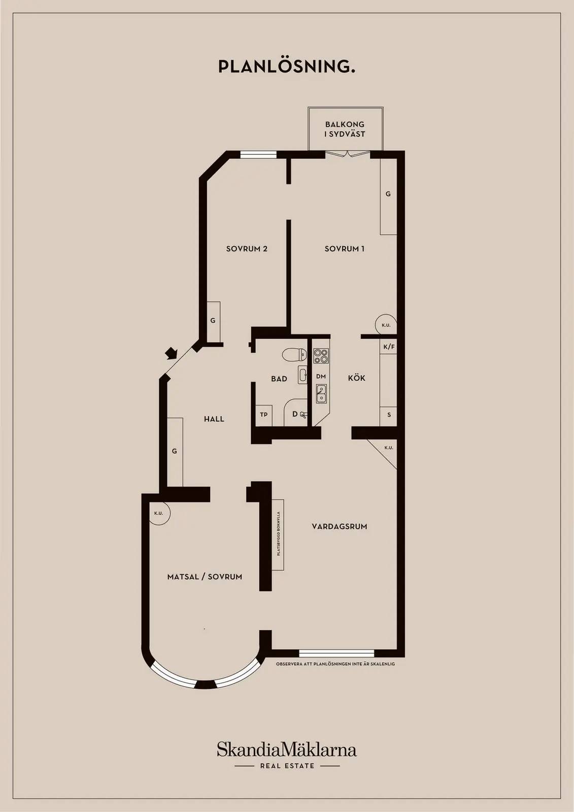 Floor plan for Tomtebogatan 5B, 3tr
