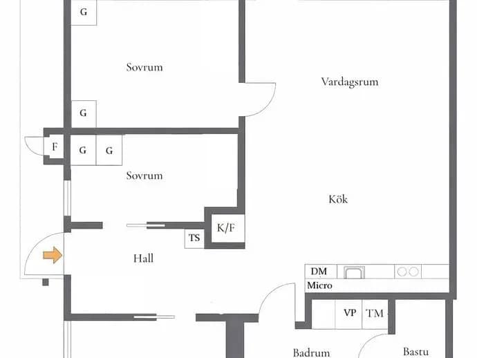 Planritning för Tegefjäll Mellanalpen 17D