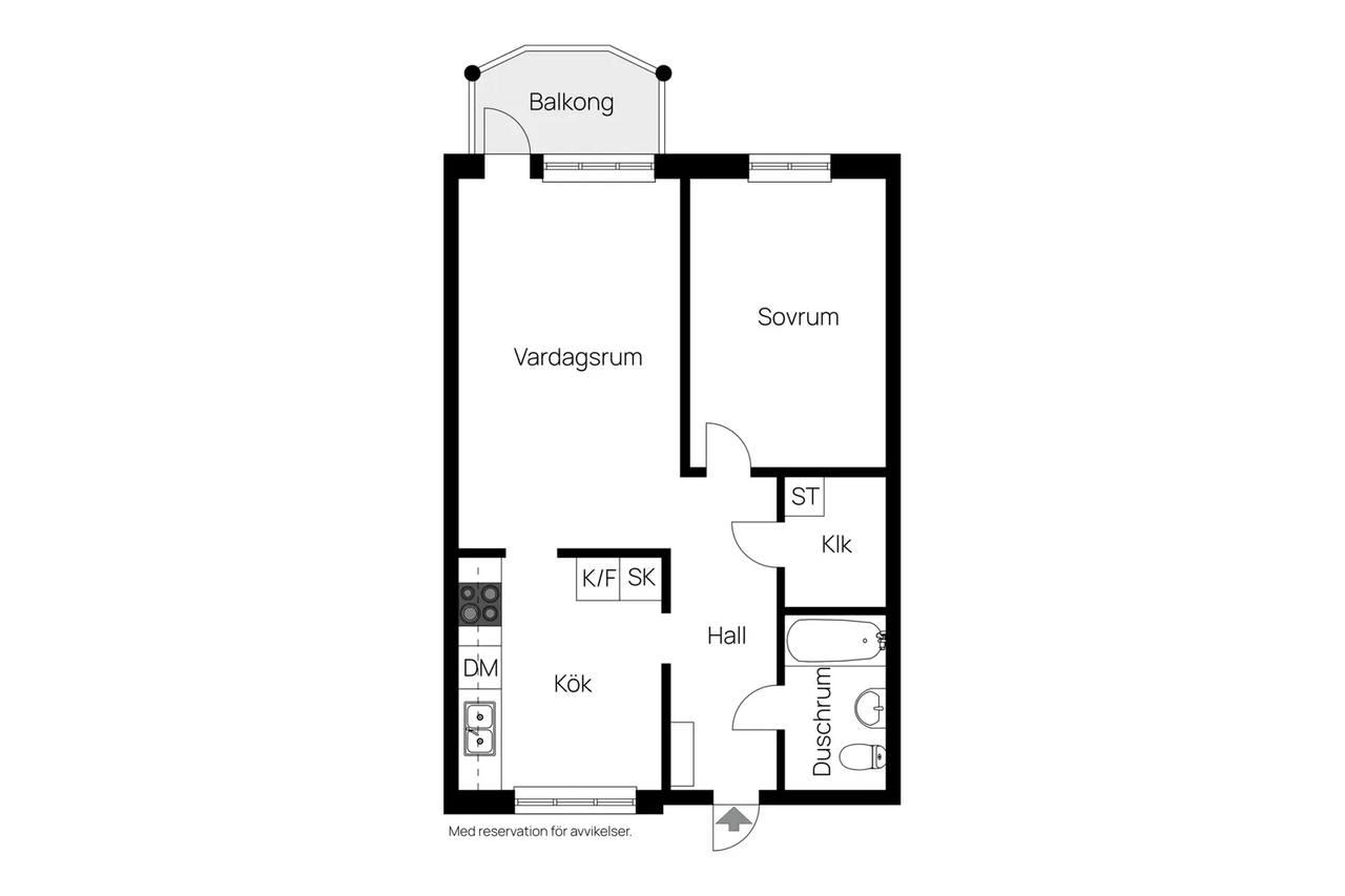 Planritning för Fannagatan 32 D
