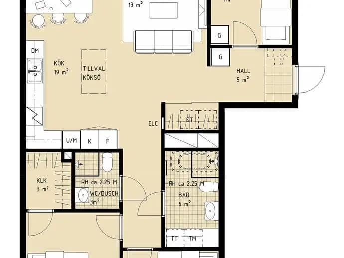 Floor plan for Mobilgatan 4A