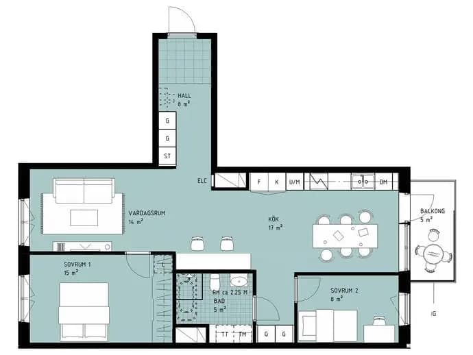 Floor plan for Tellusgatan 3