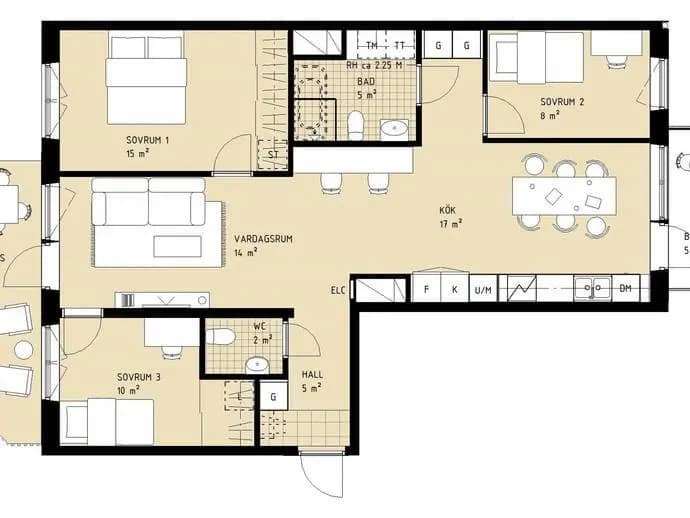Floor plan for Mobilgatan 4A