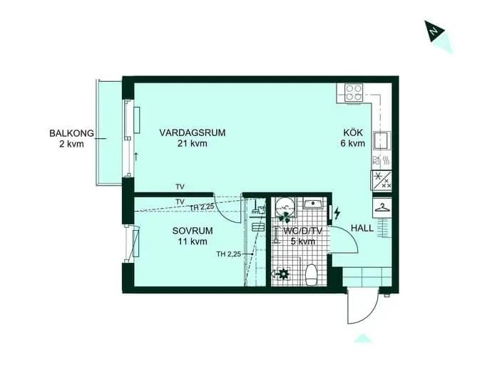 Planritning för Klockargatan 4