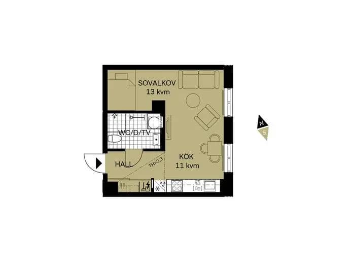Floor plan for Hulda Sköldbergs gata
