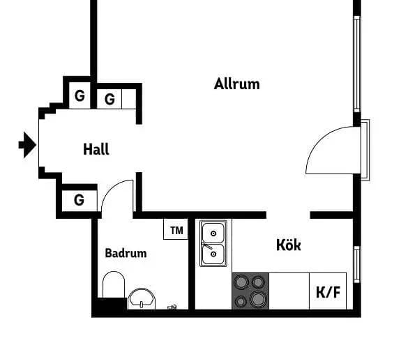 Planritning för Humlegårdsvägen 17