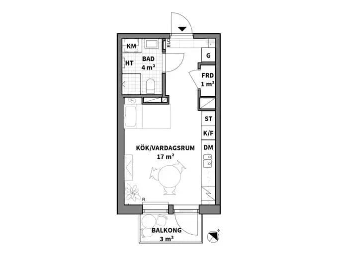 Planritning för Mittfältsgatan 8