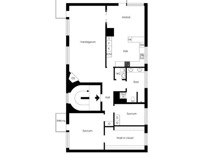 Floor plan for Odelbergsvägen 22B