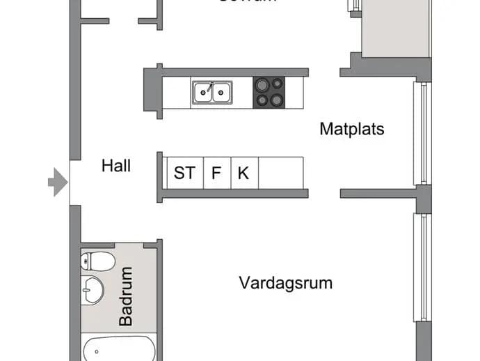 Planritning för Lädersättravägen 99