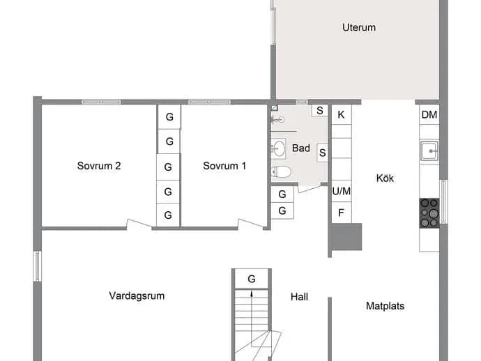 Planritning för Uppåkravägen 14