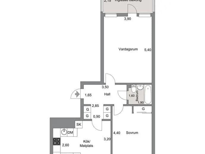 Planritning för Rosenhällsgatan 4