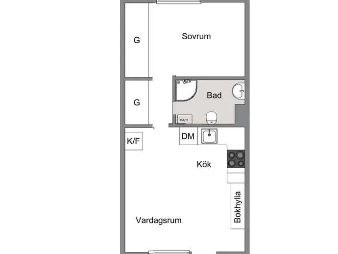 Floor plan for Tomtebogatan 39