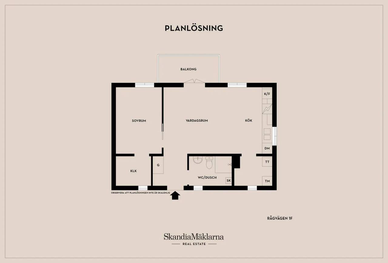 Floor plan for Rågvägen 1F