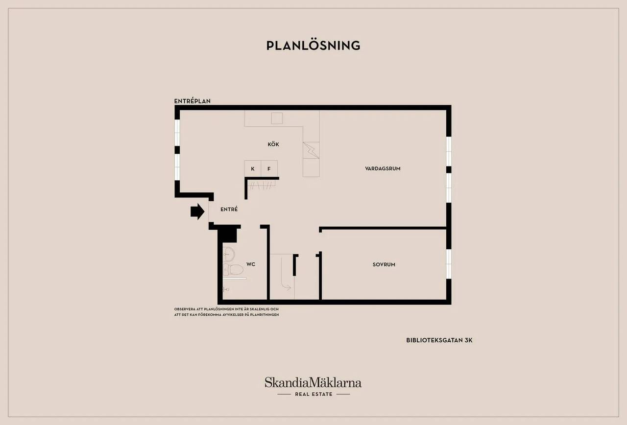 Floor plan for Biblioteksgatan 3K