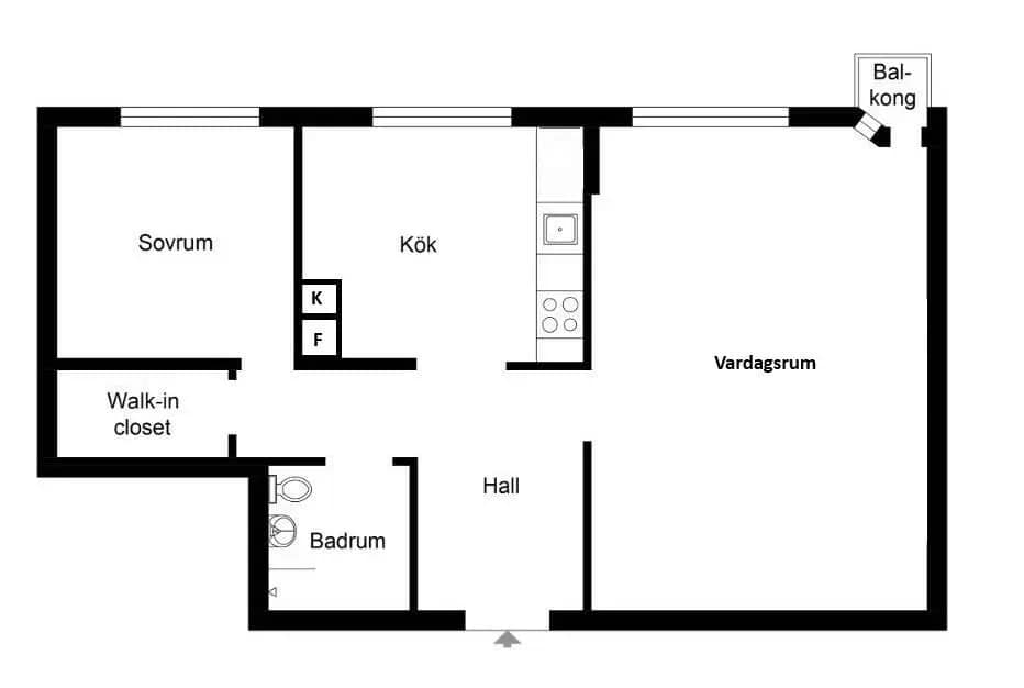 Floor plan for Rödkullastigen 6F