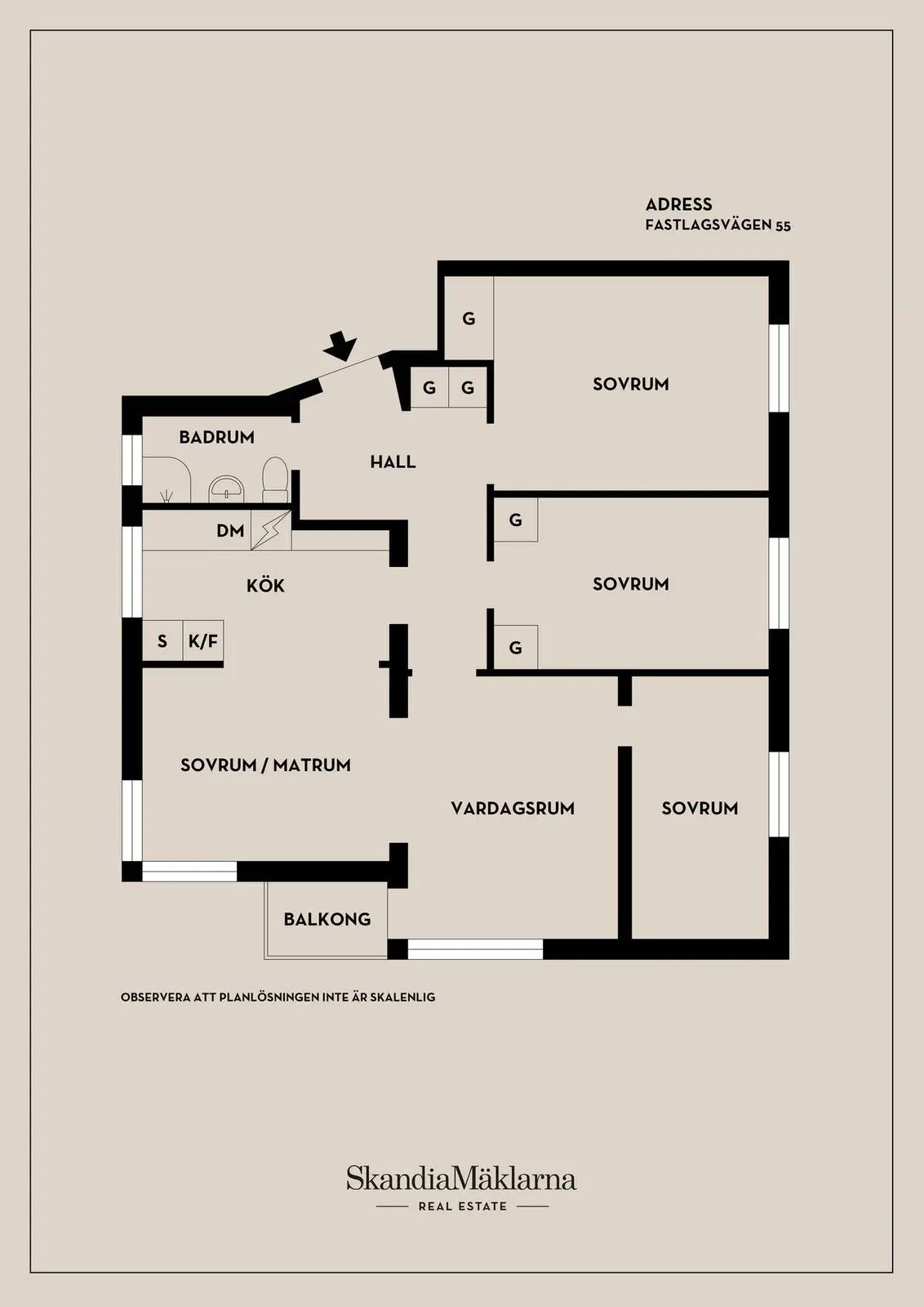 Floor plan for Fastlagsvägen 55
