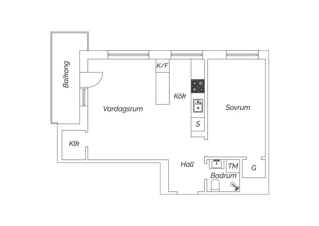 Planritning för Kungsklippan 22