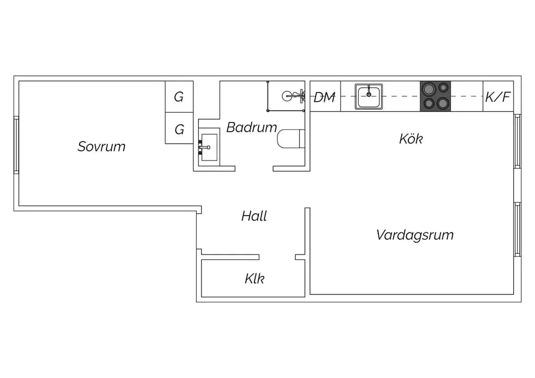 Floor plan for Myntgatan 16B