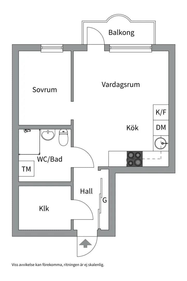 Floor plan for Tranvägen 13, 2 tr