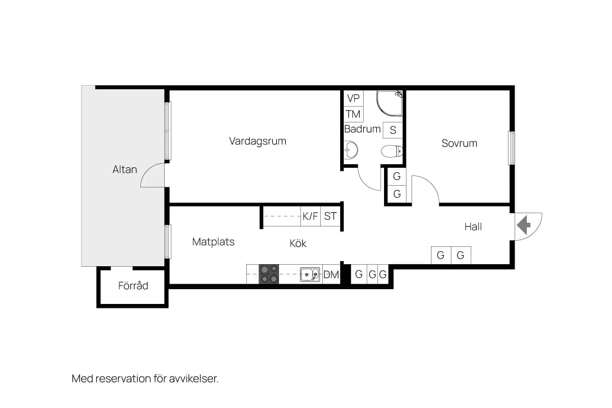 Floor plan for Wallingatan 8a