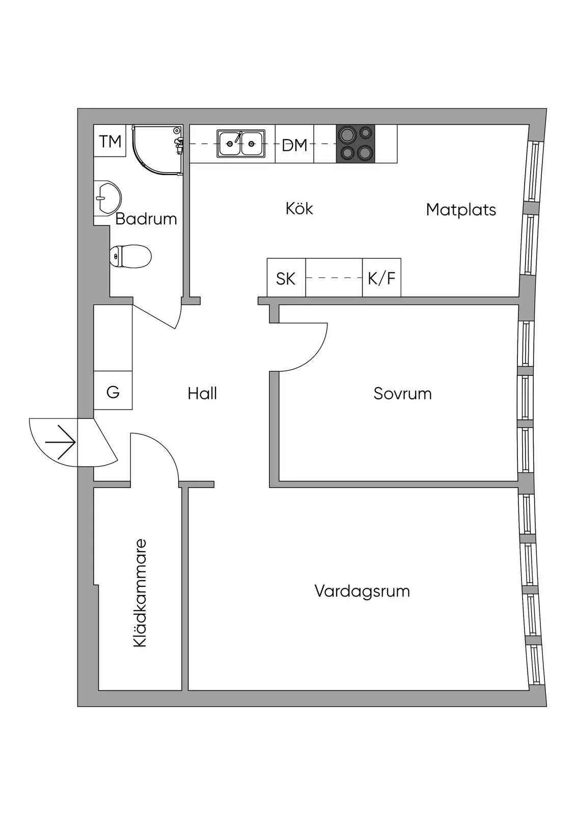 Planritning för Fagottgatan 4
