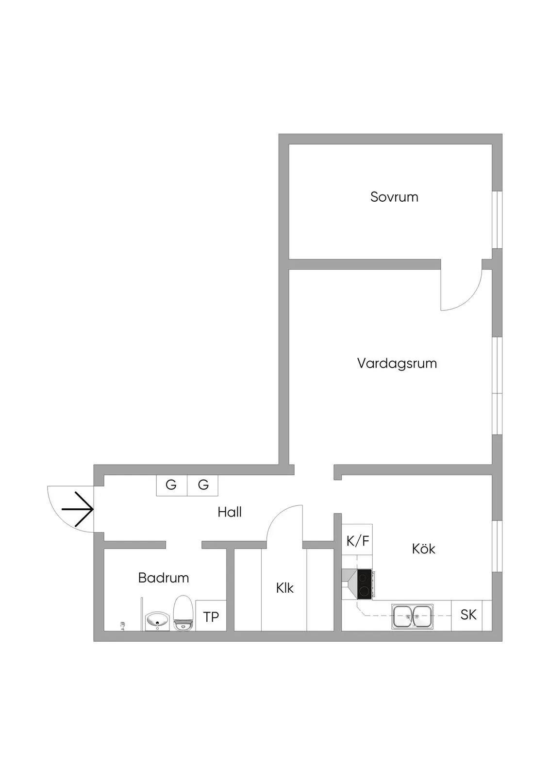 Planritning för Sägengatan 28