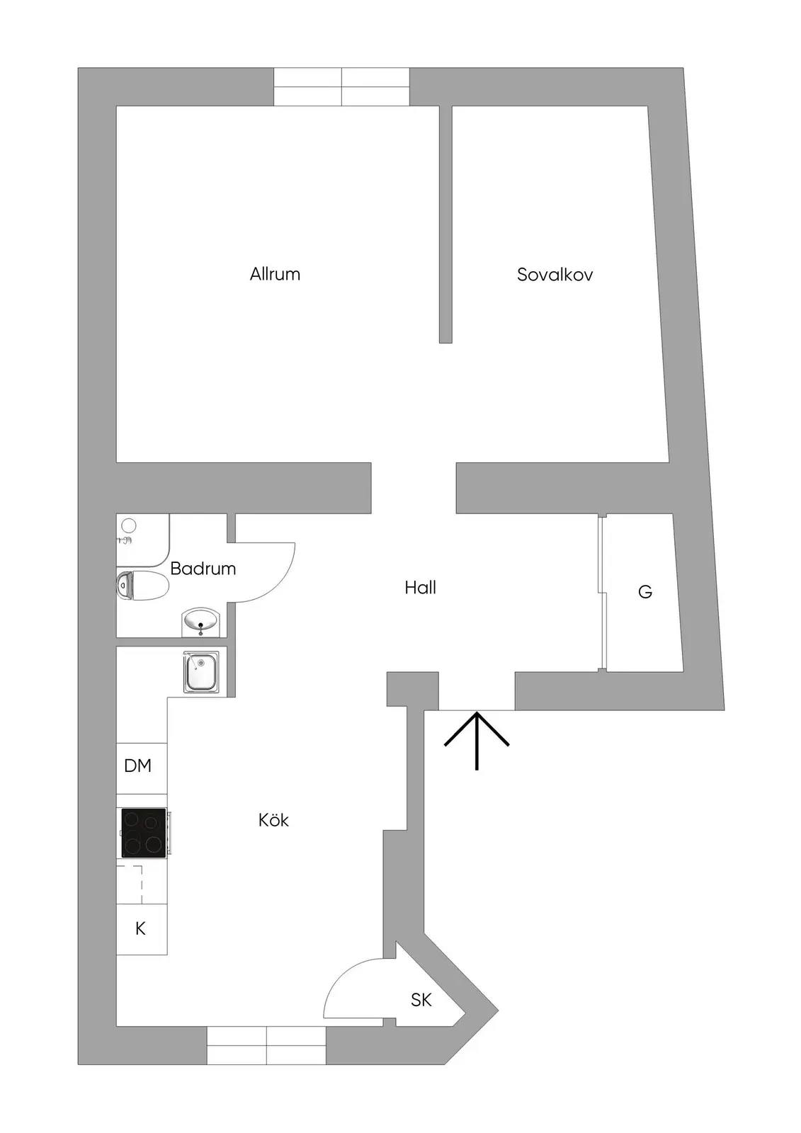 Floor plan for Gustavsplatsen 1N