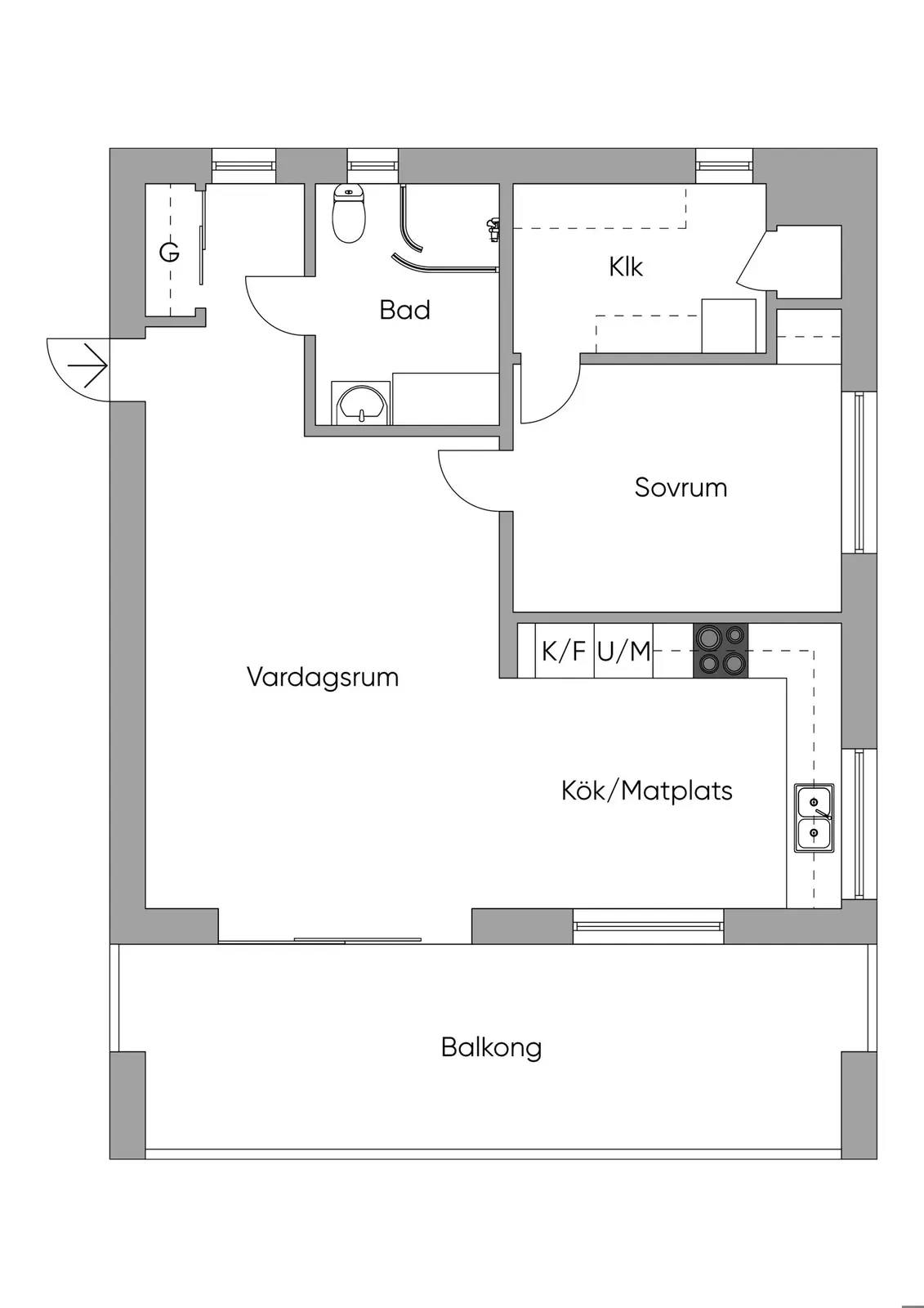 Planritning för Trumpetgatan 8