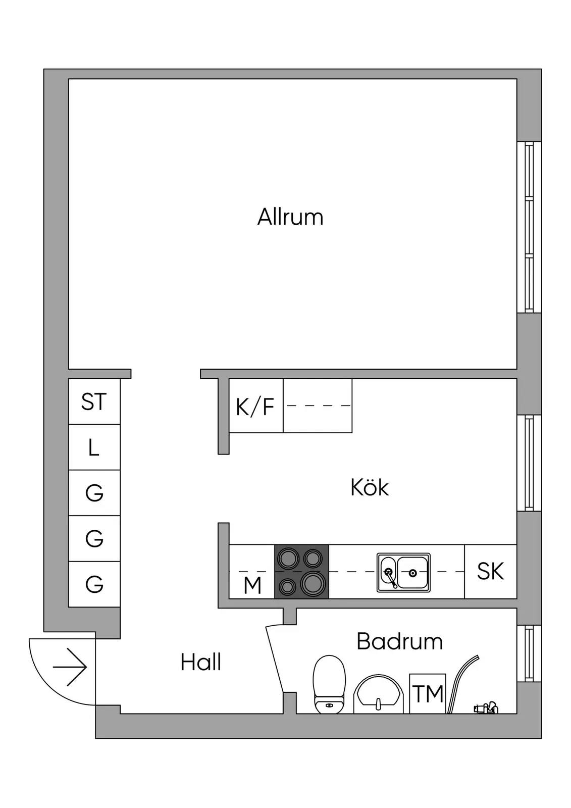 Planritning för Klarinettgatan 24