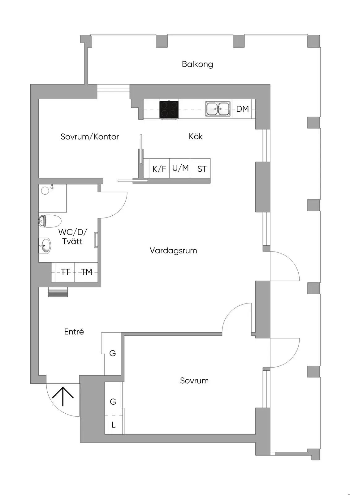 Floor plan for Charlotte Löwenskölds gränd 4