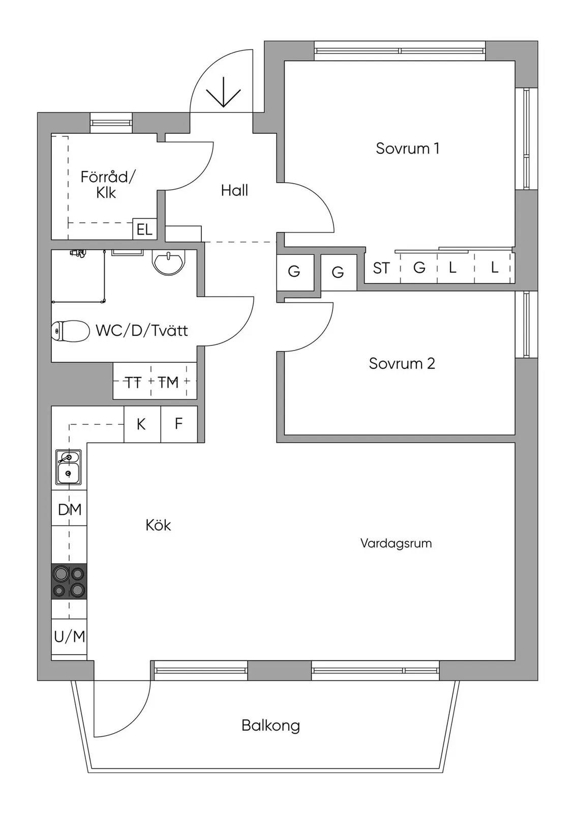 Planritning för Famngatan 34