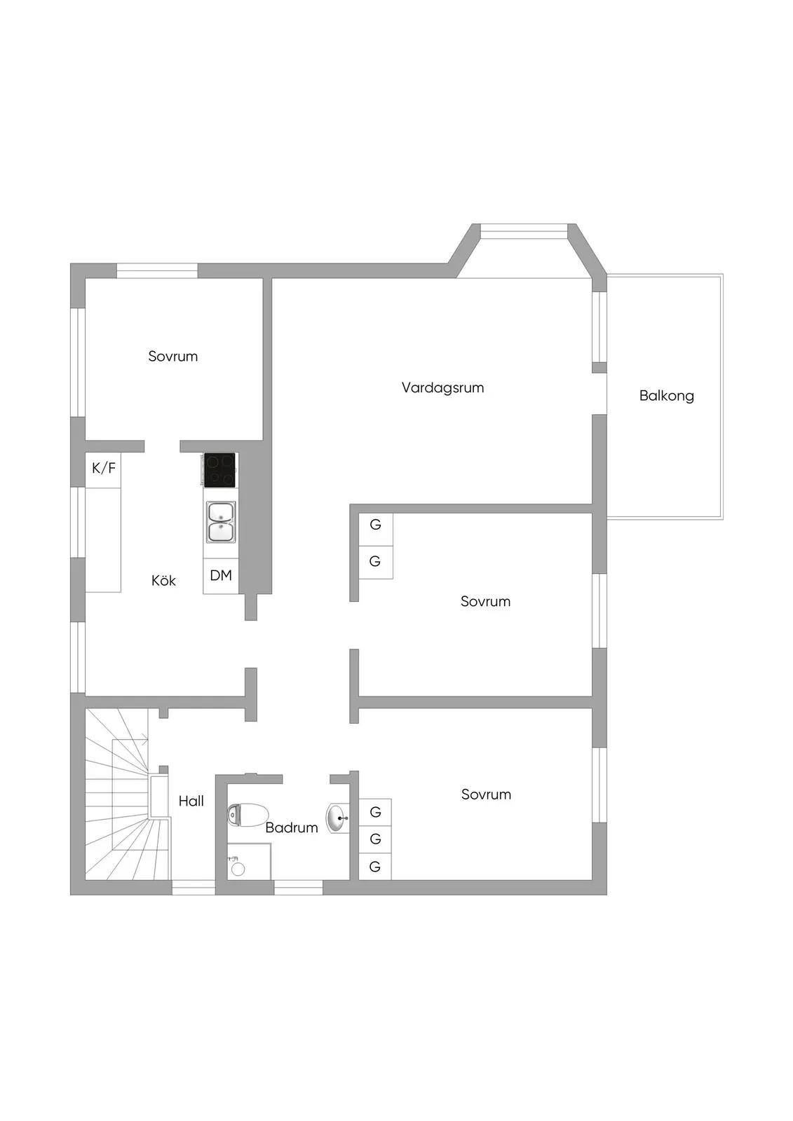Planritning för Strängnäsgatan 1