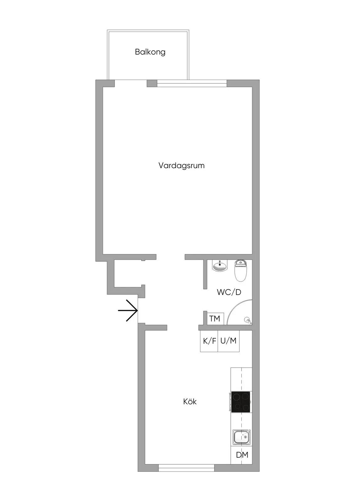 Floor plan for Lilla munkebäcksgatan 11D