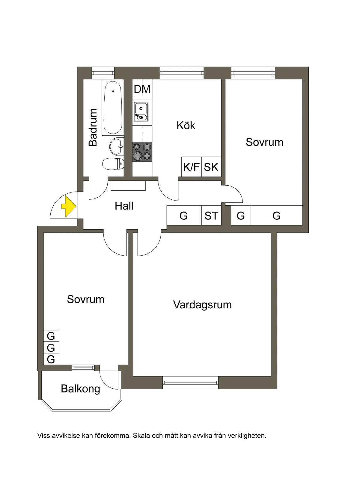 Planritning för Regnvädersgatan 6