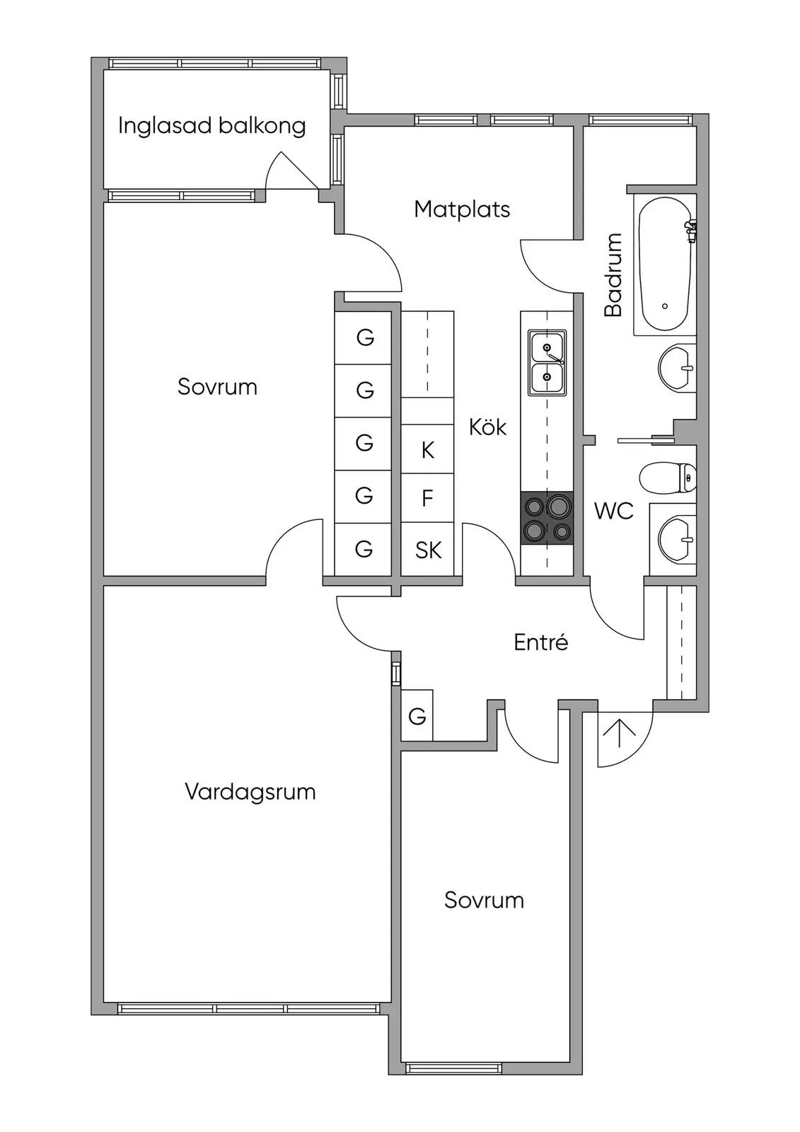 Floor plan for Briljantgatan 90