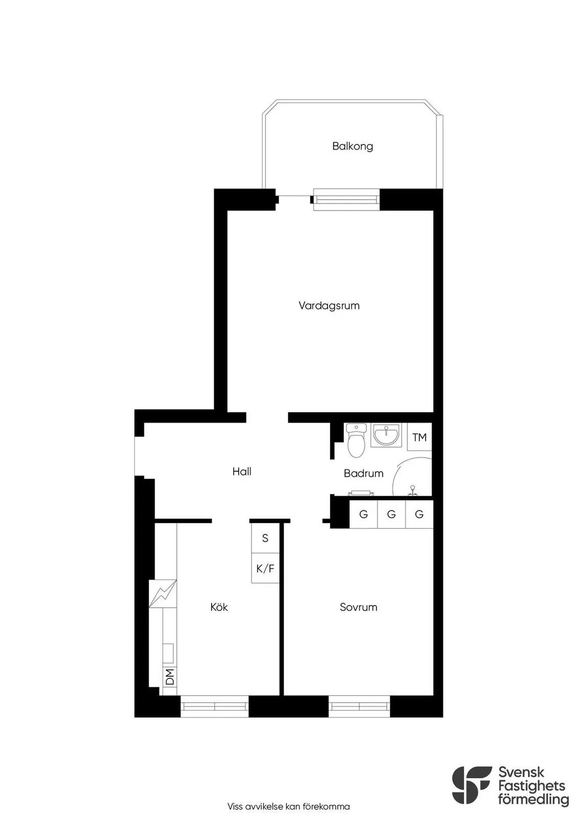 Floor plan for Backsippsgatan 15B