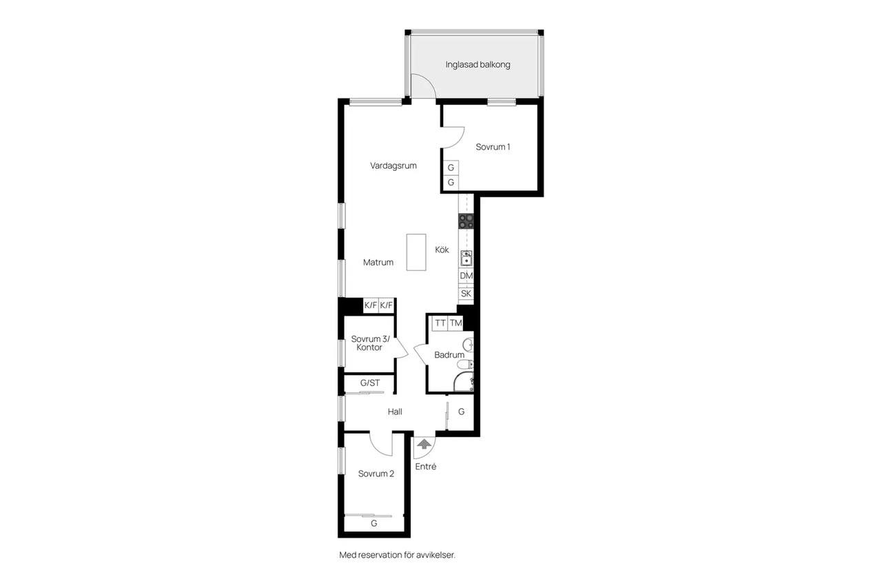 Floor plan for Kyrkogårdsgatan 19