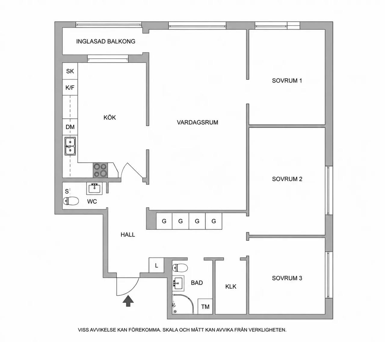 Planritning för Olshammarsgatan 60, 6 tr