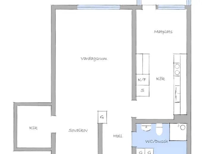 Planritning för Emanuel Birkes väg 6