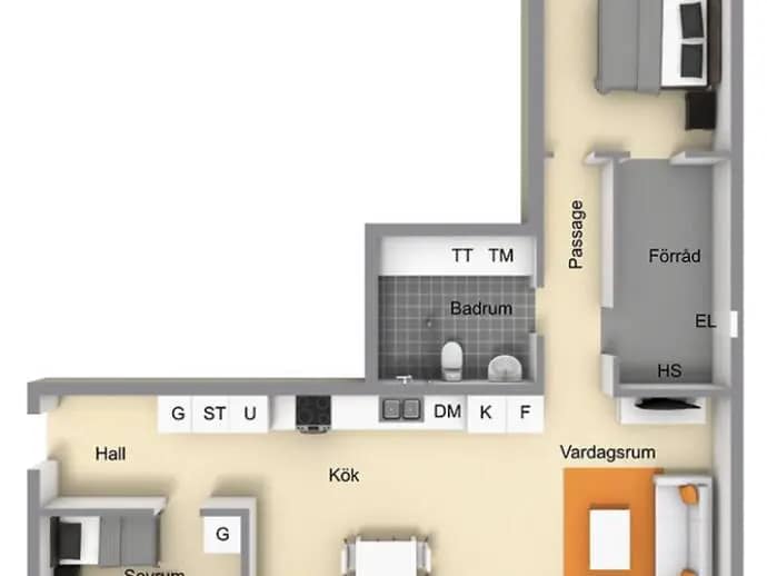 Planritning för Karlslundsvägen 14