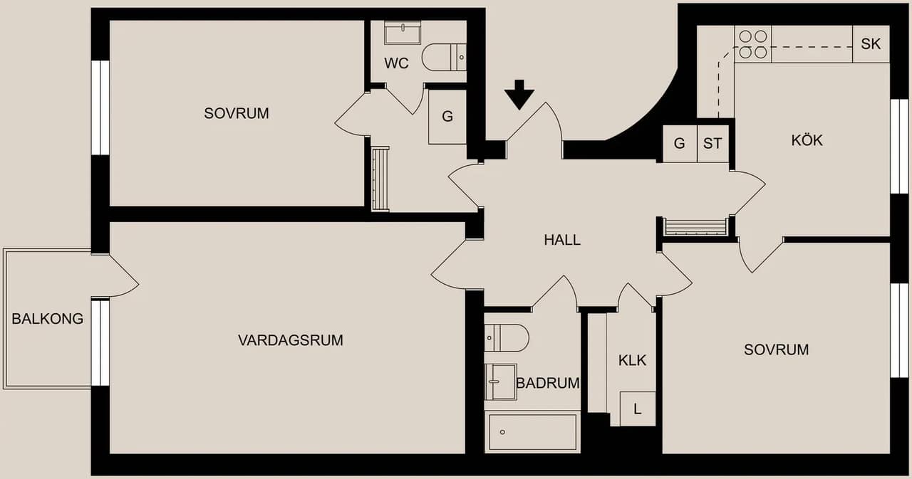 Planritning för Smedstuguplan 3