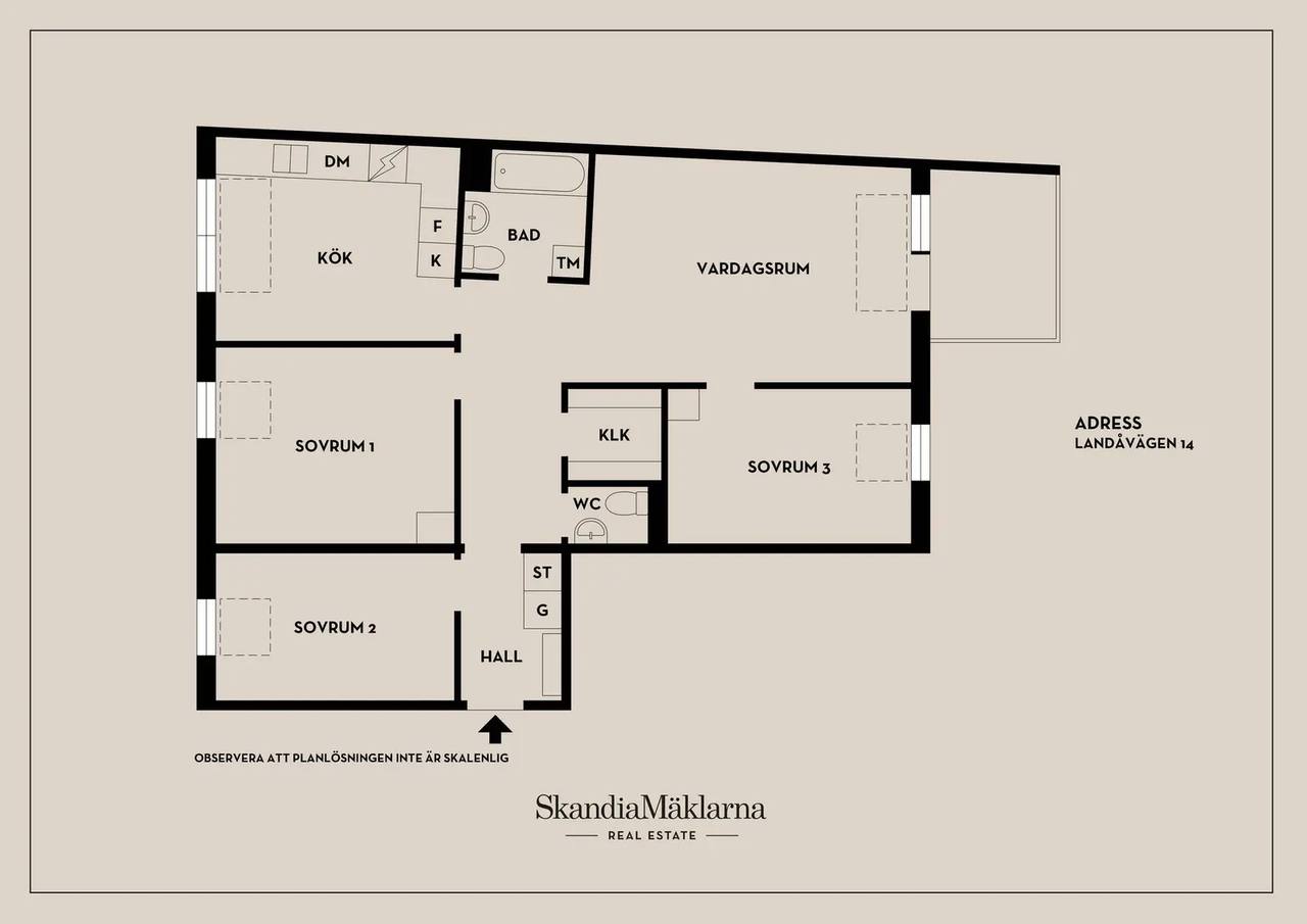 Floor plan for Landåvägen 14