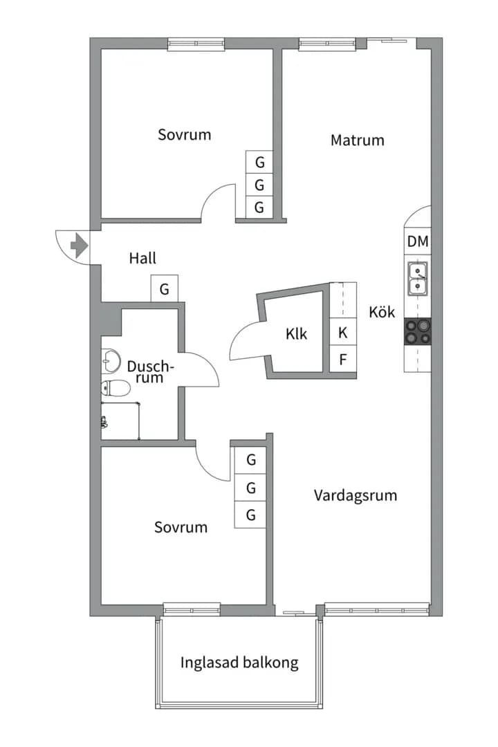 Floor plan for Ritargatan 1E