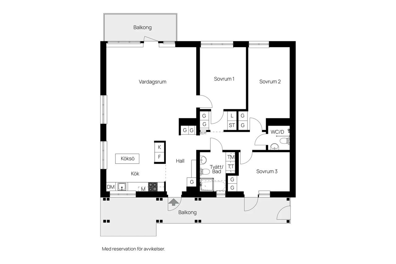 Floor plan for Lägerhöjdsgatan 15C