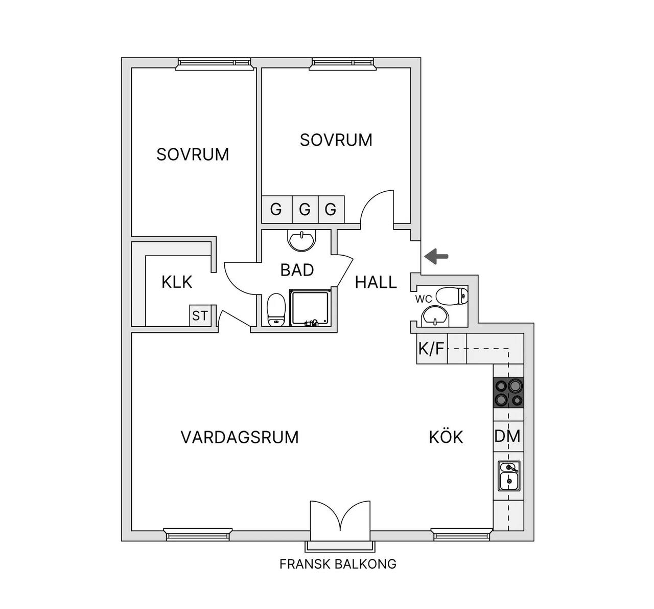Floor plan for Trallbanevägen 12