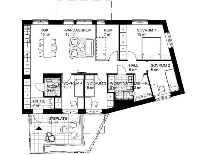 Floor plan for Bällstavägen