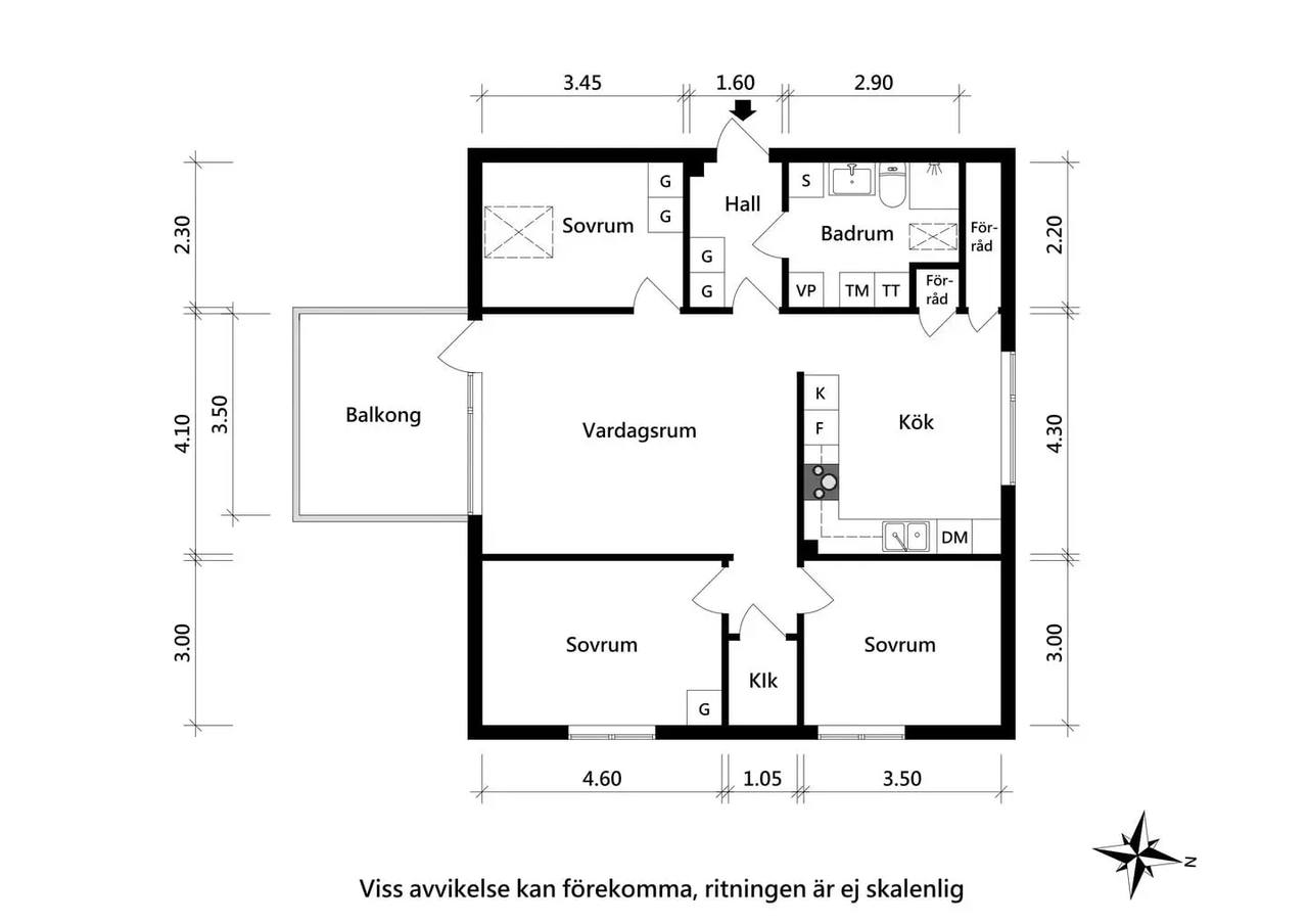Floor plan for Fägatan 11