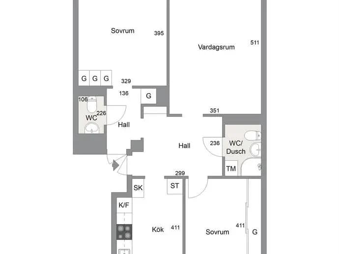 Planritning för Strömstadsvägen 10A