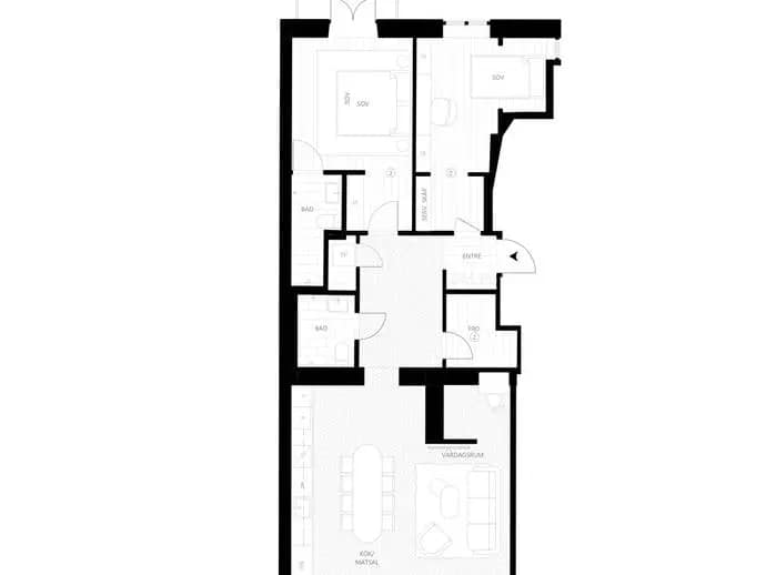 Floor plan for Norrbackagatan 28